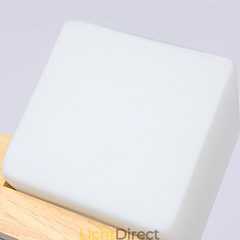 Nordic houten hanglamp glazen lampenkap kroonluchter