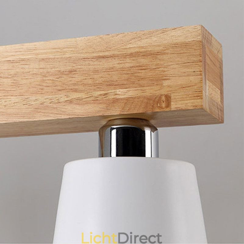 Nordic Wood Kroonluchter Unieke Rechte Hanglamp Café