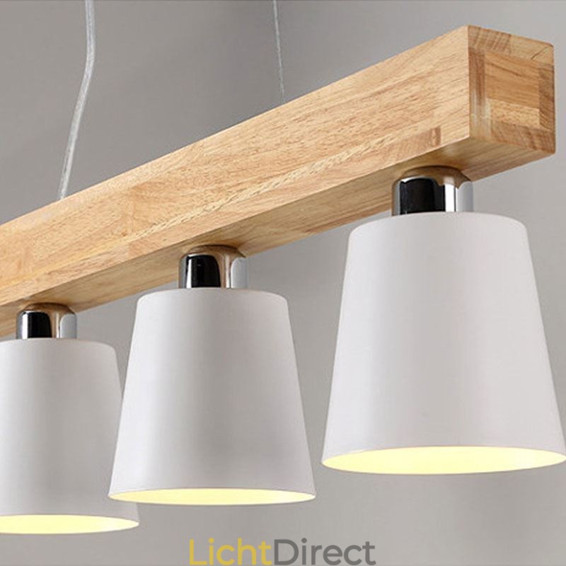 Nordic Wood Kroonluchter Unieke Rechte Hanglamp Café