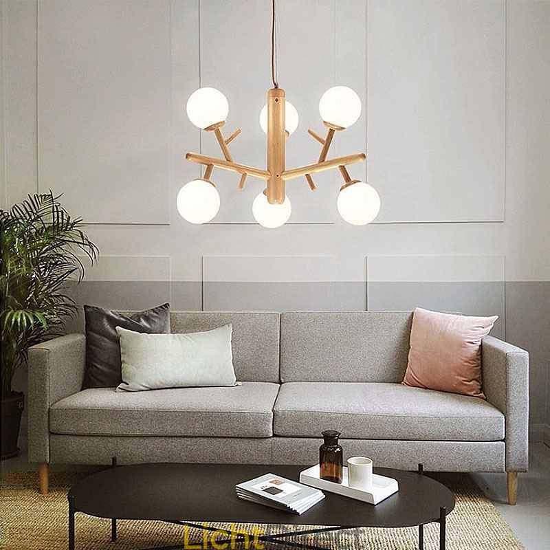 Nordic creatieve houten hanglamp