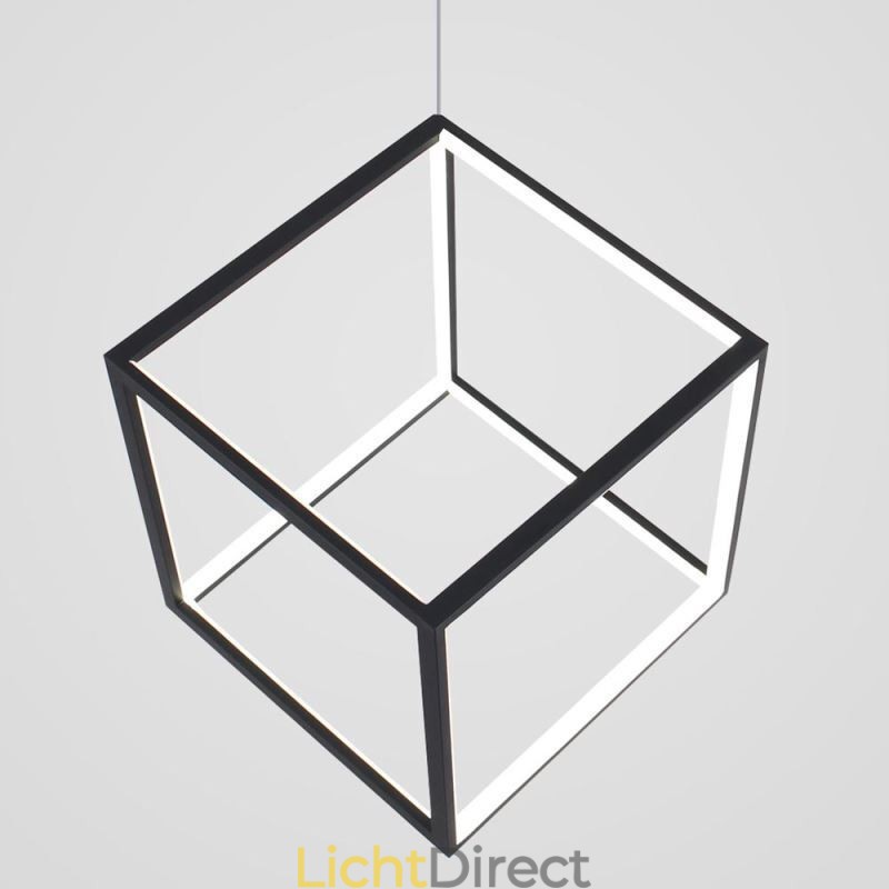 Zwarte hanglamp Geometrische kubusverlichting
