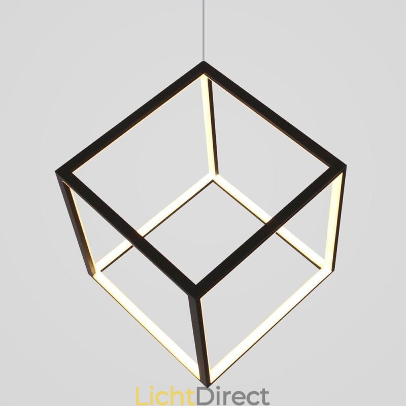 Zwarte hanglamp Geometrische kubusverlichting