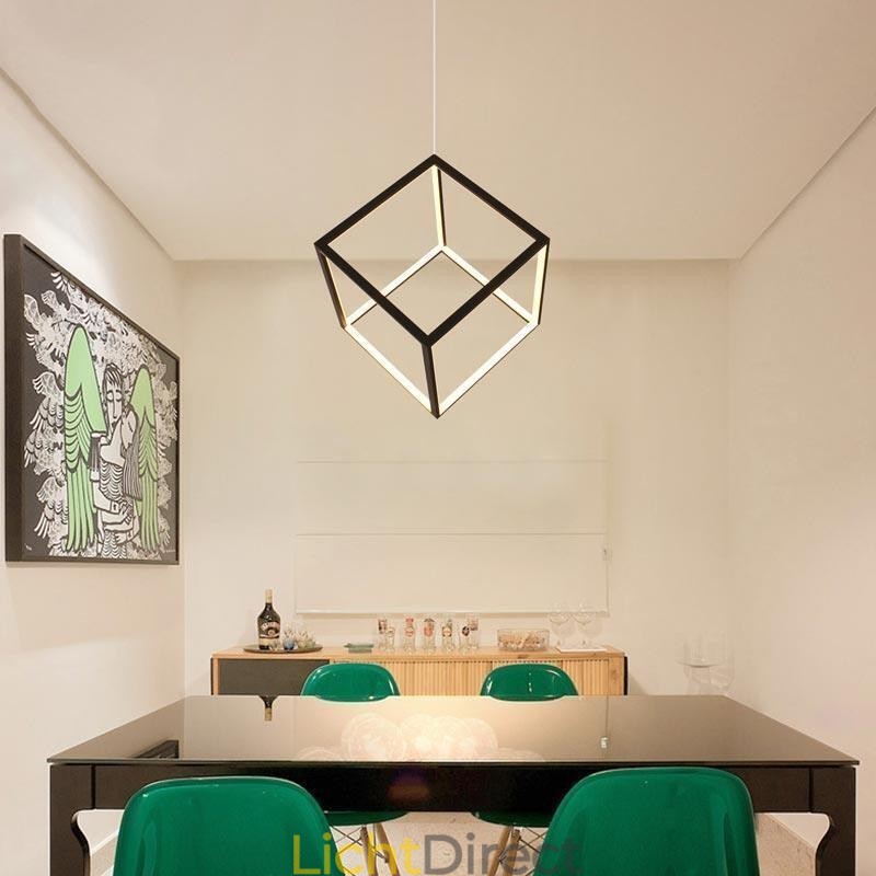 Zwarte hanglamp Geometrische kubusverlichting
