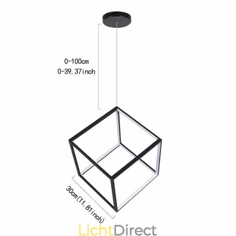Zwarte hanglamp Geometrische kubusverlichting