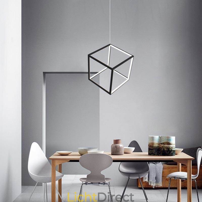 Zwarte hanglamp Geometrische kubusverlichting