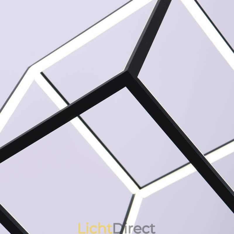 Zwarte hanglamp Geometrische kubusverlichting
