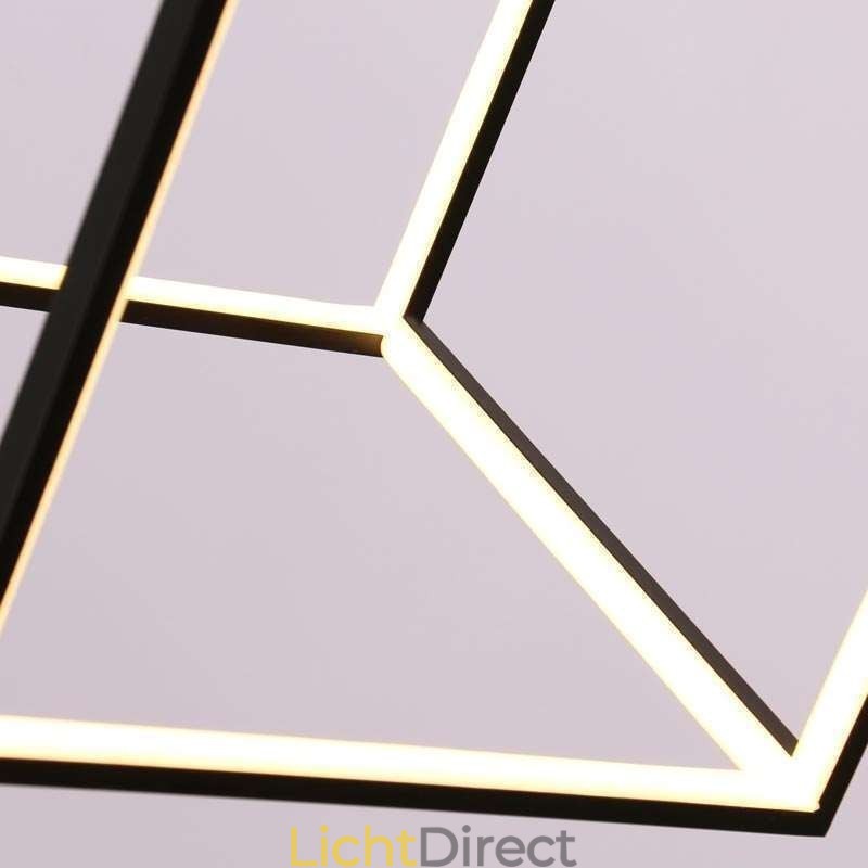 Zwarte hanglamp Geometrische kubusverlichting