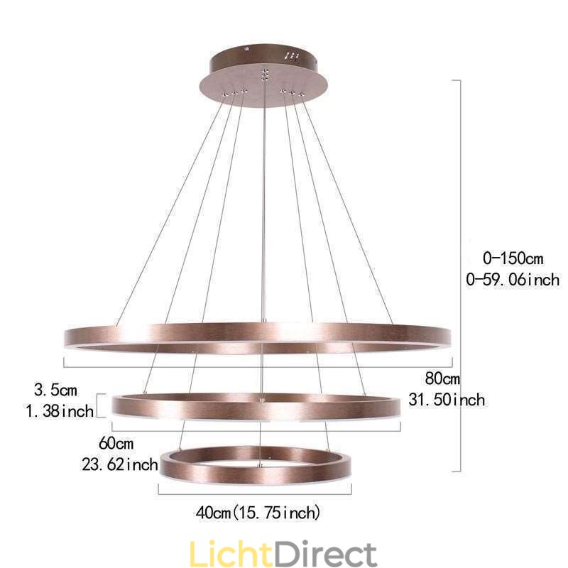 Hanglamp Tekenen Craft 3 Ringen Lamp 80+60+40cm