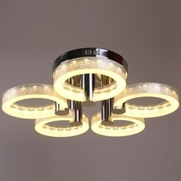 Acryl kroonluchter met 5 lampen (chroom afwerking)