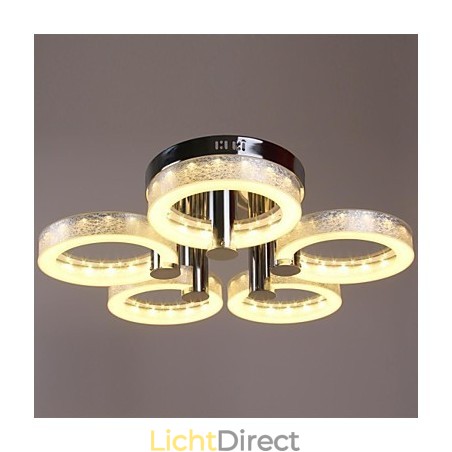 Acryl kroonluchter met 5 lampen (chroom afwerking) Acryl kroonluchter met 5 lampen (chroom afwerking)
