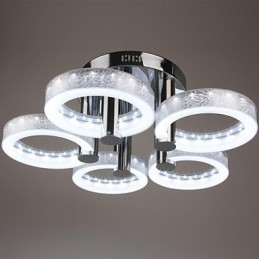 Acryl kroonluchter met 5 lampen (chroom afwerking)