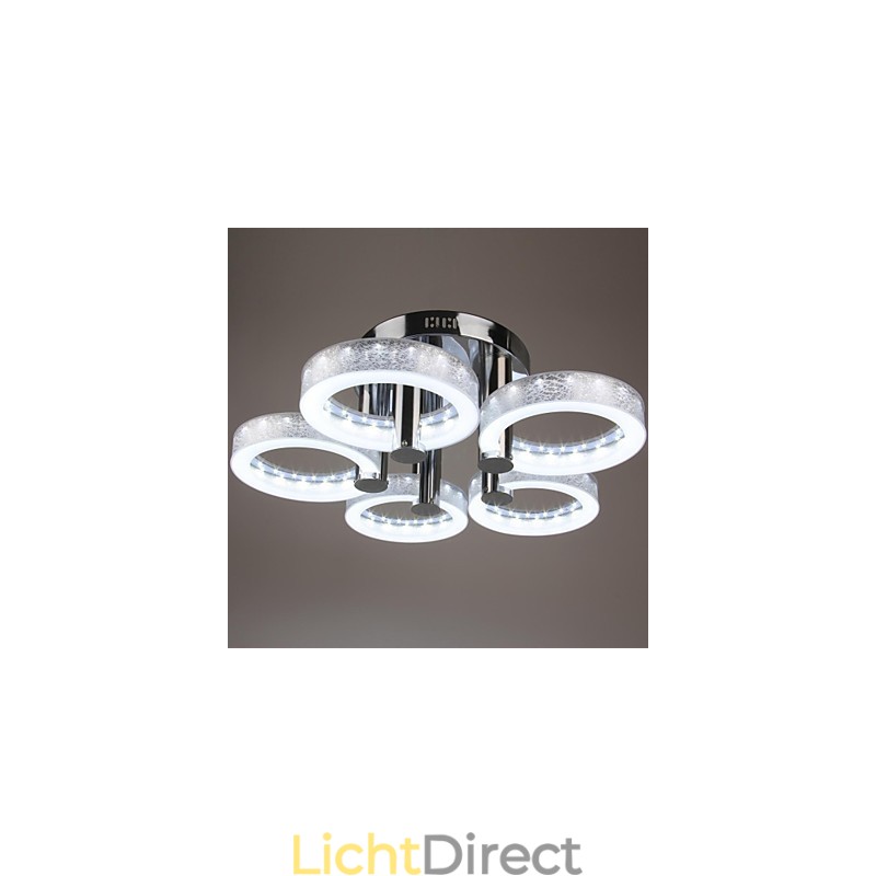 Acryl kroonluchter met 5 lampen (chroom afwerking)