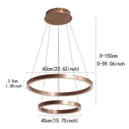 Hanglamp Tekenen Craft 2 Ringen Lamp 60+40cm