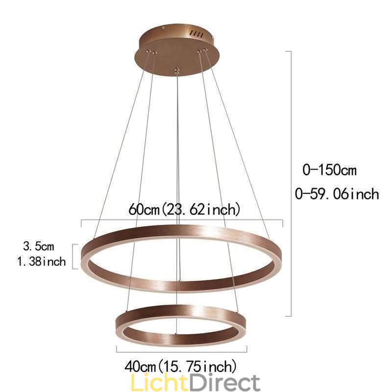 Hanglamp Tekenen Craft 2 Ringen Lamp 60+40cm