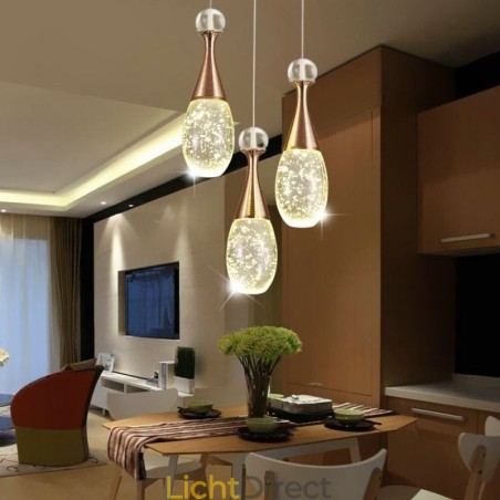 Zaadvormige glazen traanvormige cluster hanglamp