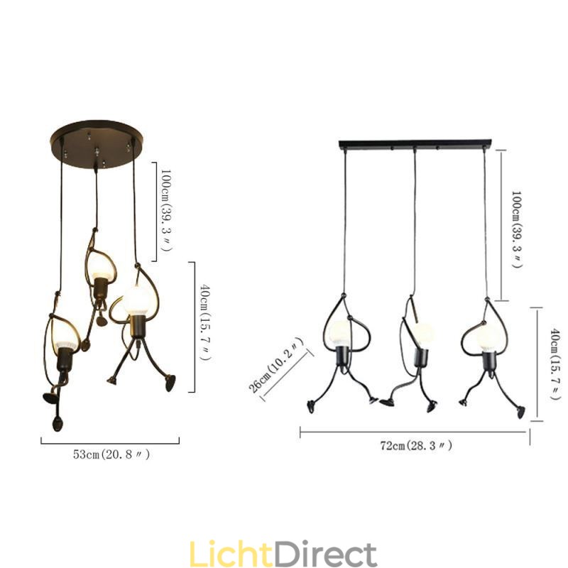 Moderne hanglamp Creatieve kleine man vorm lamp Individuele huislamp