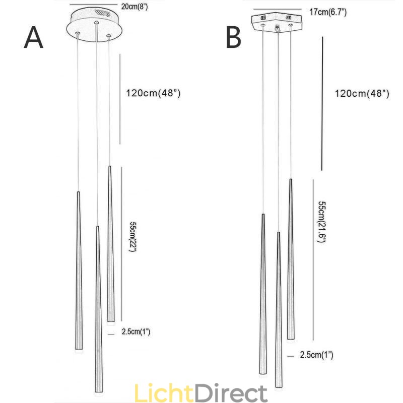 Moderne eenvoudige hanglamp cilindervormige verlichting meteoorregenlamp