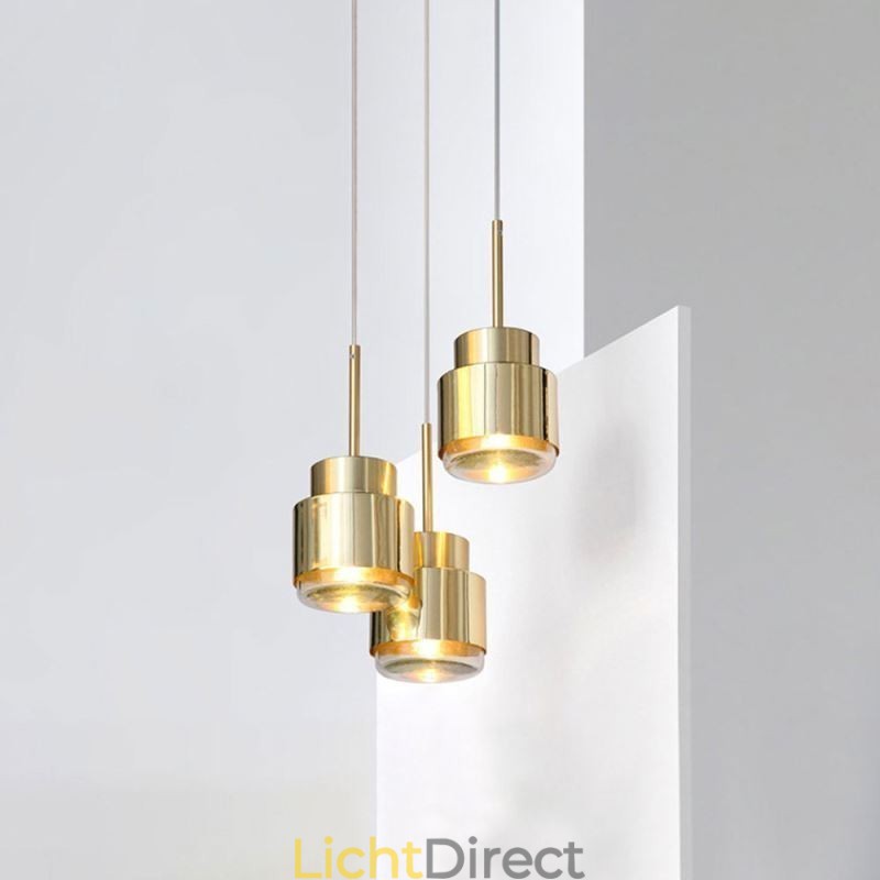 Postmoderne glazen hanglamp Gouden cilinderlamp Heldere verlichting