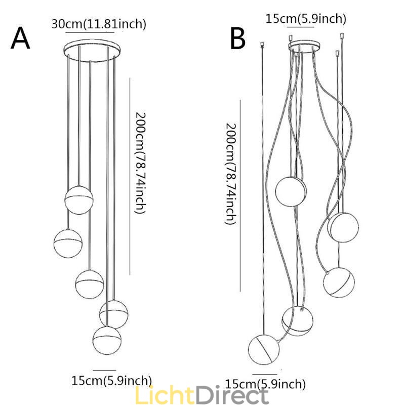 Nordic Cluster Hanglamp Creatieve Cirkelvormige Lampverlichting