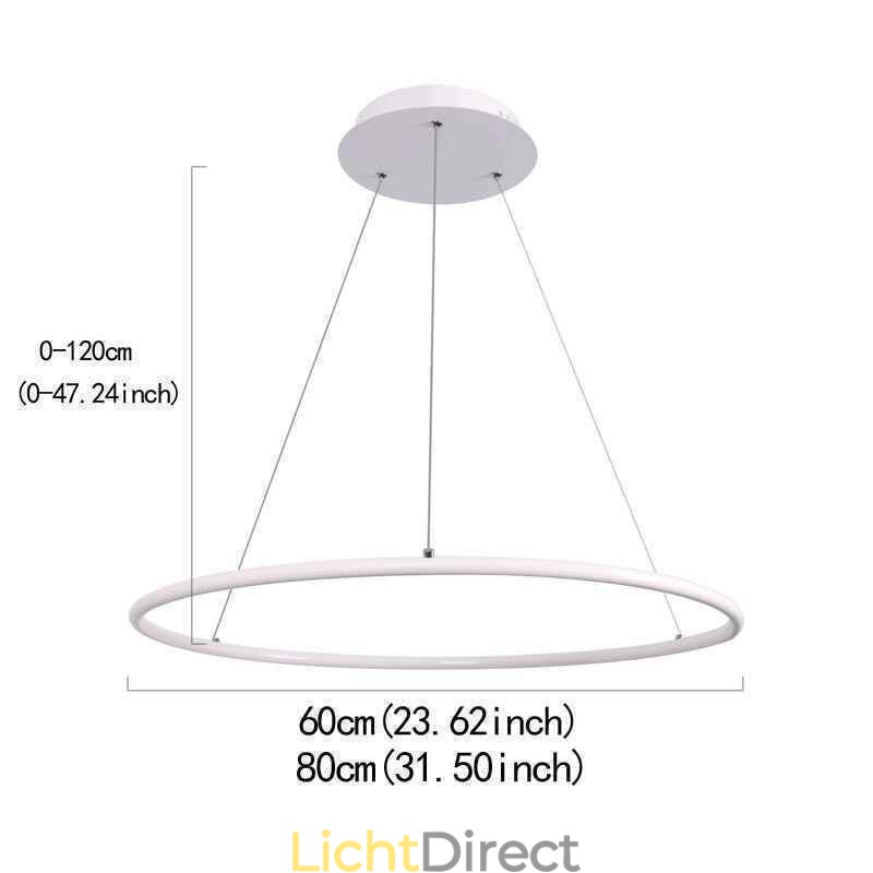 Moderne hanglamp cirkellamp 60cm 80cm