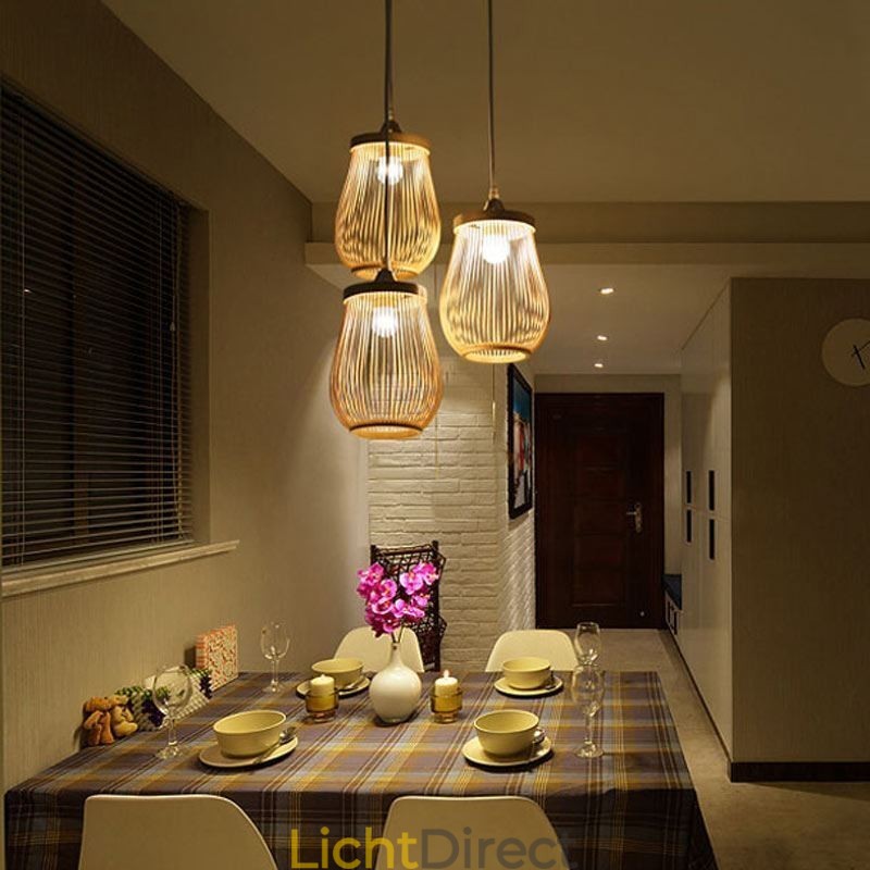 Holle kooi hanglamp moderne bamboe hanglamp