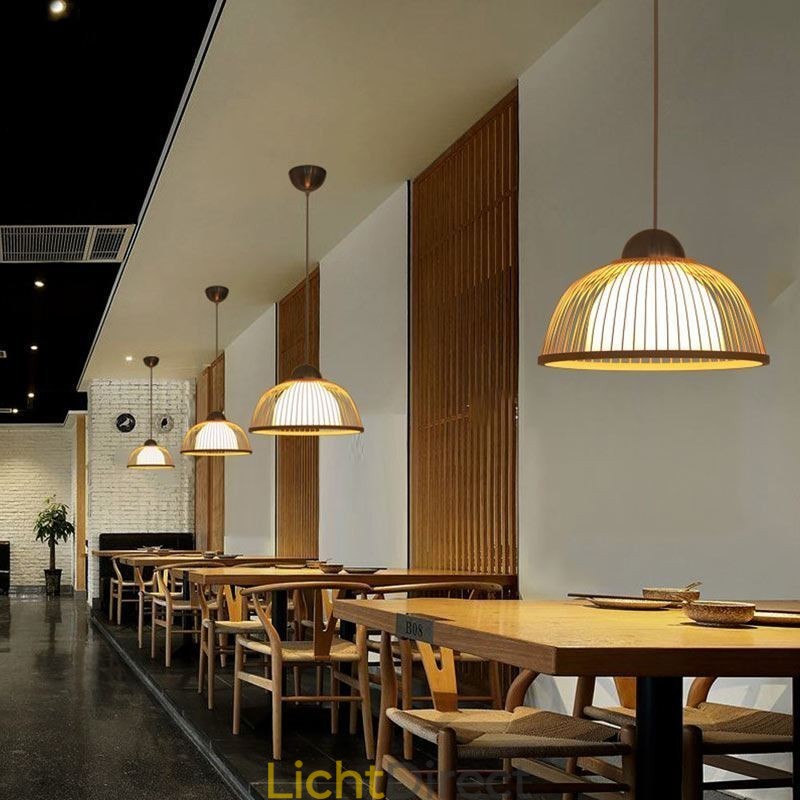 Moderne eenvoudige neerwaartse hanglamp Speciale bamboe hanglamp Nachtkastje verlichting