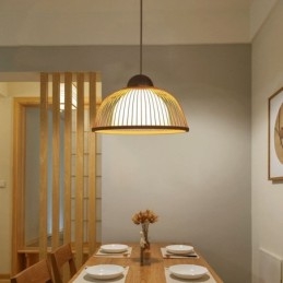 Moderne eenvoudige neerwaartse hanglamp Speciale bamboe hanglamp Nachtkastje verlichting