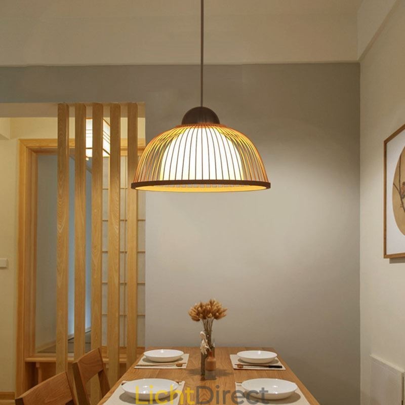 Moderne eenvoudige neerwaartse hanglamp Speciale bamboe hanglamp Nachtkastje verlichting