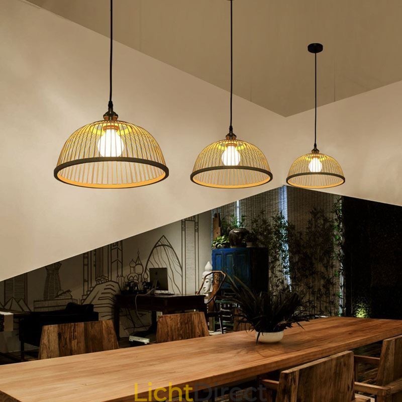 Moderne eenvoudige neerwaartse hanglamp Speciale bamboe hanglamp Nachtkastje verlichting