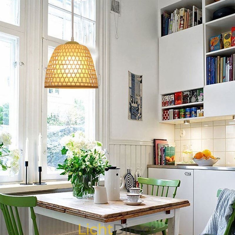Visuele Comfort Dome Bamboe Hanglamp