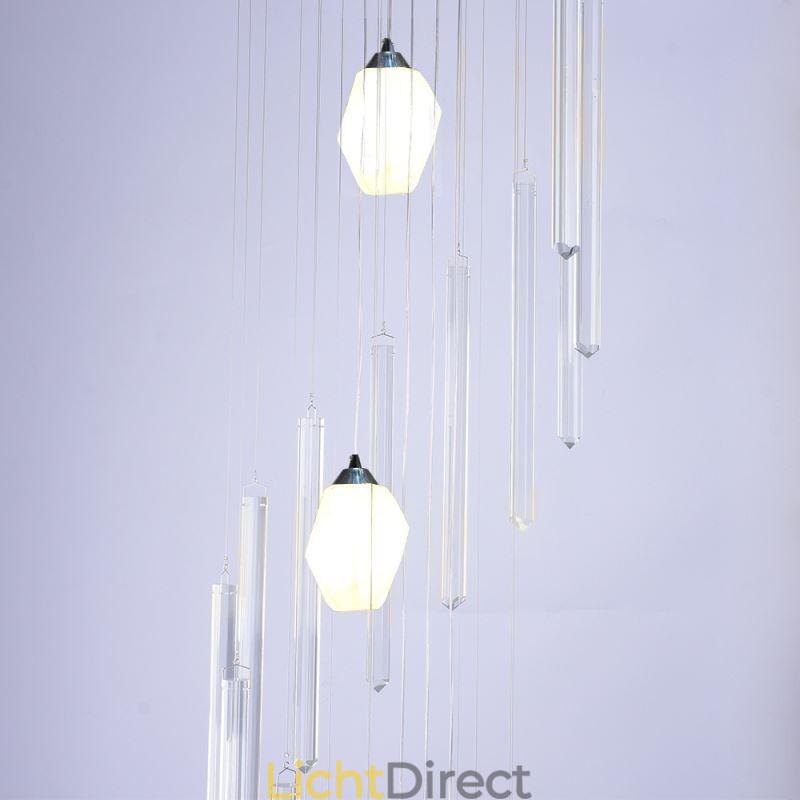 Cluster Hanglamp Moderne Grote Hangende Kristallen Kroonluchter Duplex Trap