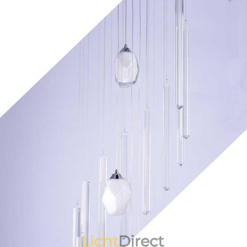 Cluster Hanglamp Moderne Grote Hangende Kristallen Kroonluchter Duplex Trap