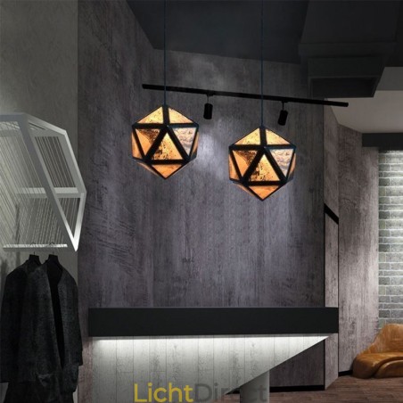 Geometrische hanglamp, diamantvormig, 3D-doorschijnend ontwerp Geometrische hanglamp, diamantvormig, 3D-doorschijnend ontwerp