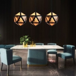 Geometrische hanglamp, diamantvormig, 3D-doorschijnend ontwerp