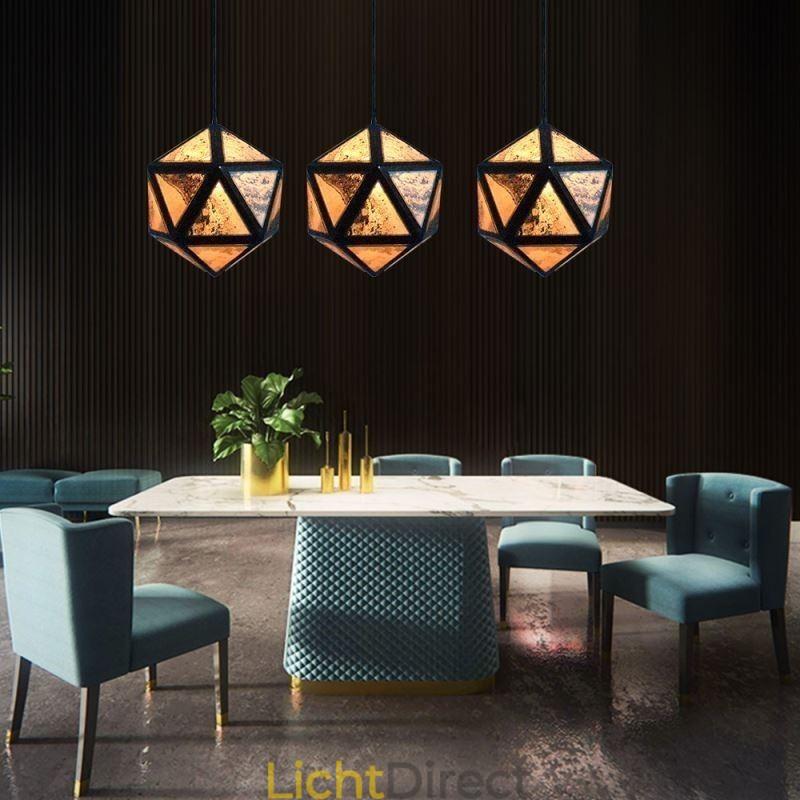 Geometrische hanglamp, diamantvormig, 3D-doorschijnend ontwerp