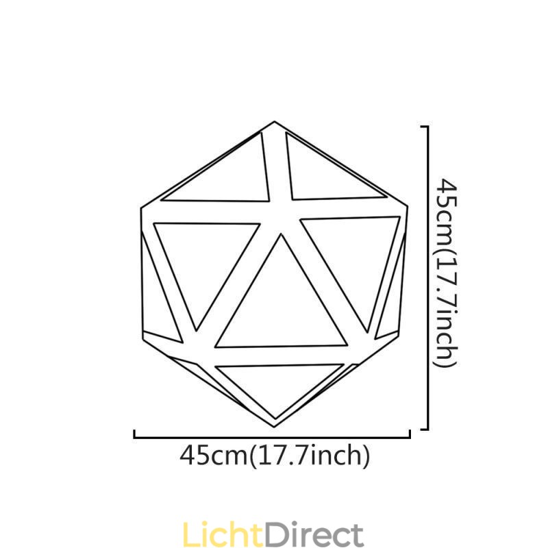 Geometrische hanglamp, diamantvormig, 3D-doorschijnend ontwerp