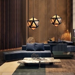 Geometrische hanglamp, diamantvormig, 3D-doorschijnend ontwerp