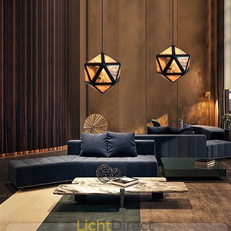 Geometrische hanglamp, diamantvormig, 3D-doorschijnend ontwerp