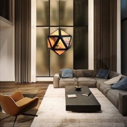 Geometrische hanglamp, diamantvormig, 3D-doorschijnend ontwerp