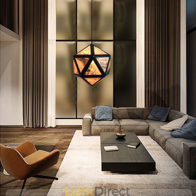 Geometrische hanglamp, diamantvormig, 3D-doorschijnend ontwerp