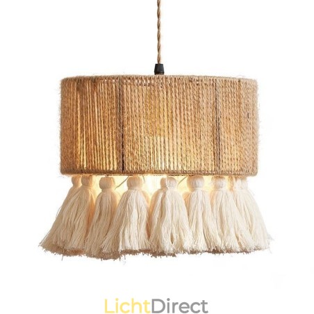 Henneptouw Hanglamp Retro Decoratie Plafondlamp Kwast Lampenkap