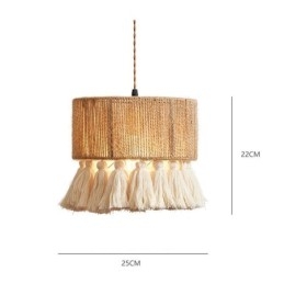 Henneptouw Hanglamp Retro Decoratie Plafondlamp Kwast Lampenkap