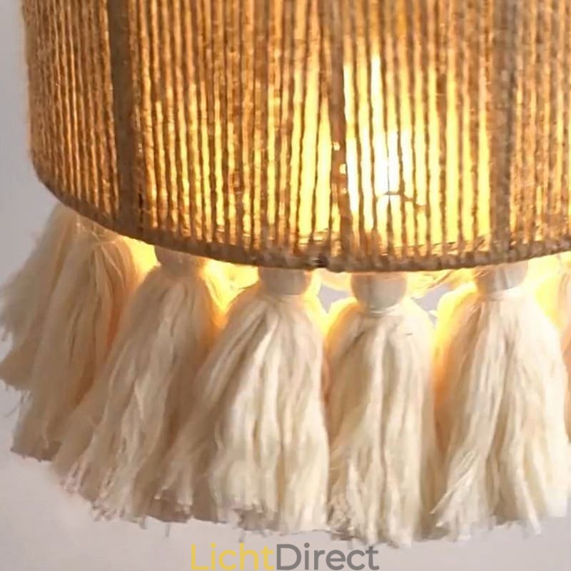 Henneptouw Hanglamp Retro Decoratie Plafondlamp Kwast Lampenkap