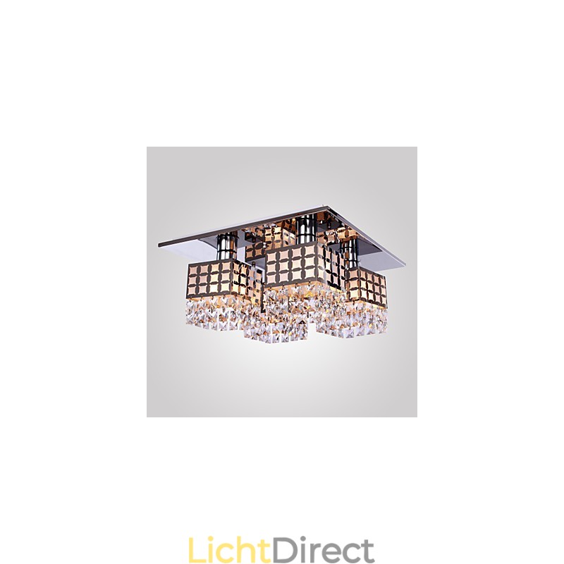 Kroonluchter Modern Kristal Roestvrij Staal Woonkamer 4 Lampen