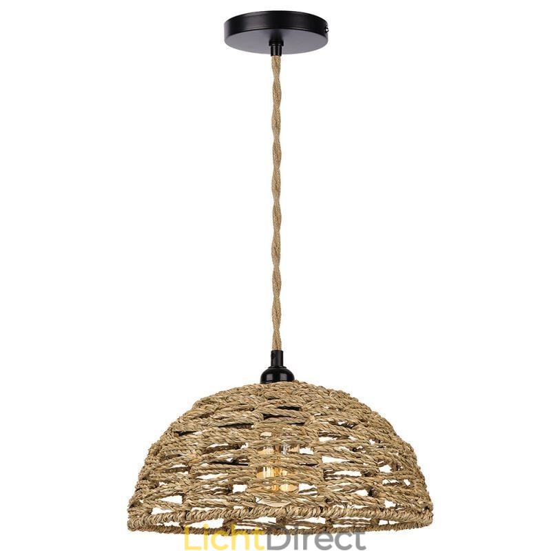 Landelijke Retro Hanglamp Handgeweven Papieren Touw Lampenkap 30cm