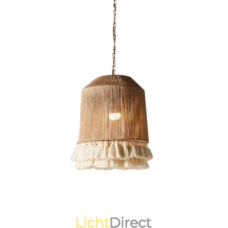 Rustieke hanglamp Boheemse stijl henneptouw kwast plafondlamp