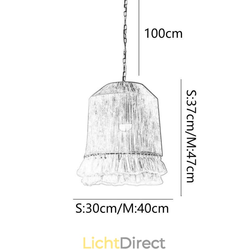 Rustieke hanglamp Boheemse stijl henneptouw kwast plafondlamp