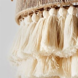 Rustieke hanglamp Boheemse stijl henneptouw kwast plafondlamp