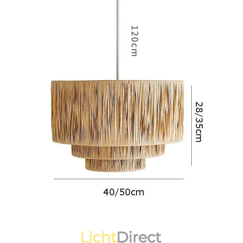 Landelijke Retro Hanglamp Meerlaags Papieren Touw Lampenkap Plafondlamp