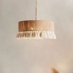 Retro hanglamp Boheemse stijl henneptouw kwast plafondlamp